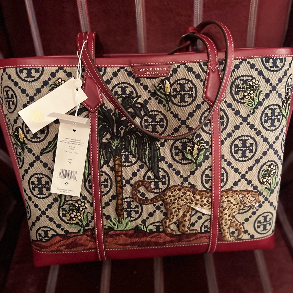 NWT Tory Burch Perry T Monogram Jacquard Tote ***SOLD OUT in stores***